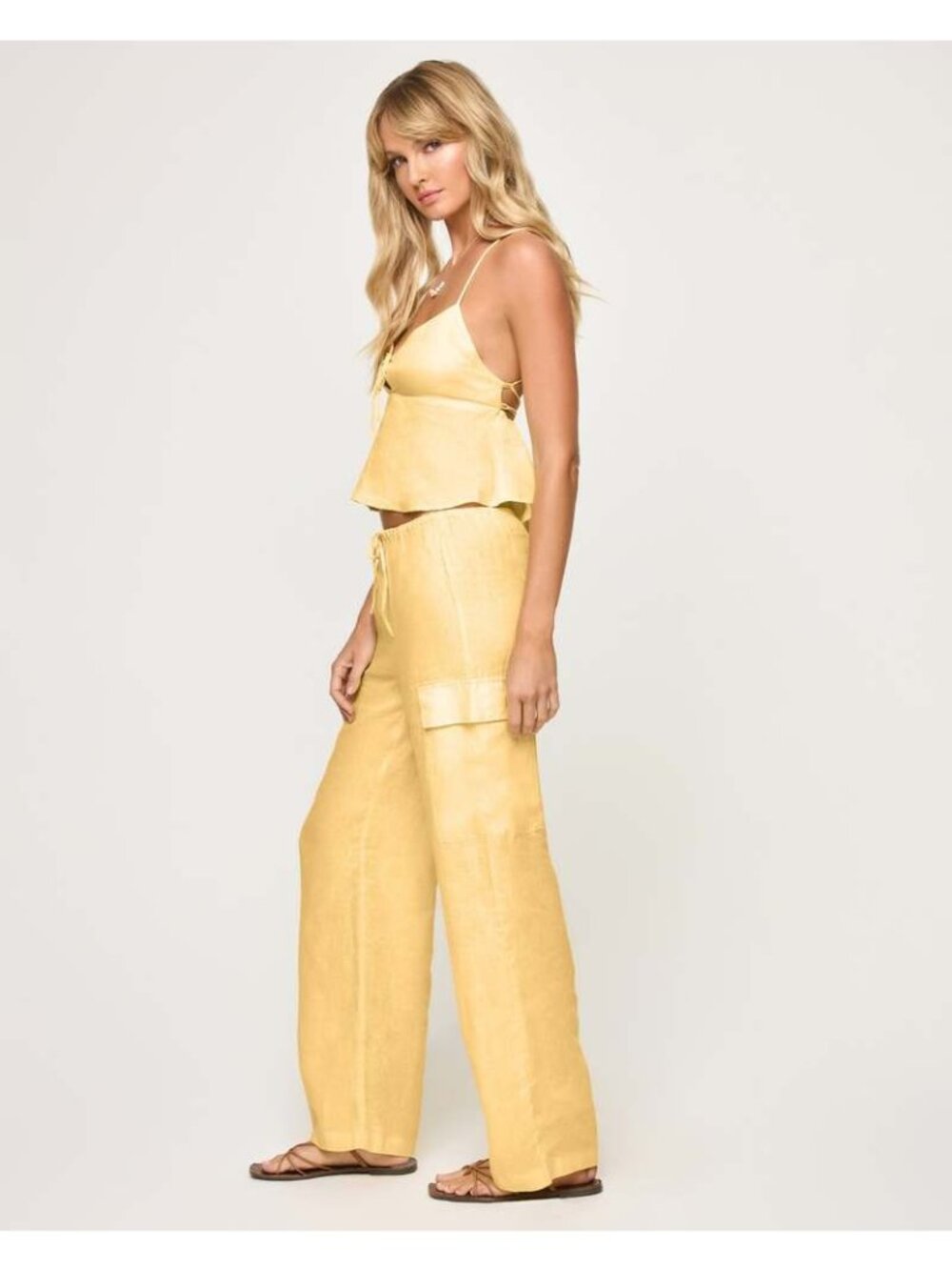 LSPACE Syros Top in Daisy X-Small New Womens Sleevless Halter Tank as-is - Picture 9 of 11